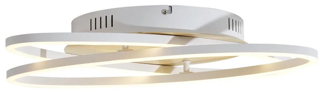 Plafon Branco com Madeira Incl. LED Regulável em 3 Níveis 2-Luzes - Kane Moderno