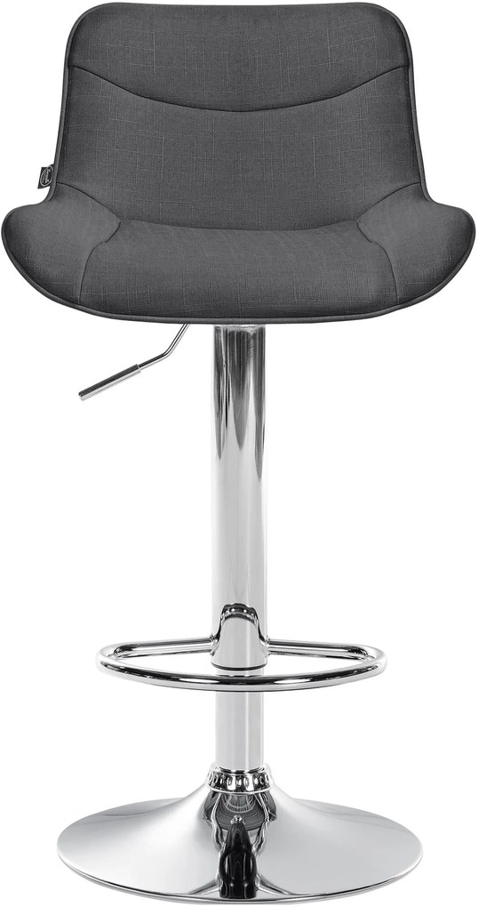 Banco alto em tecido com estrutura prateada 85-106 x 49 x 51 cm cinzento escuro