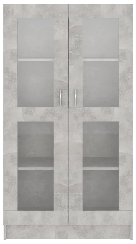 Armário vitrine 82,5x30,5x150 cm contraplacado cinzento cimento