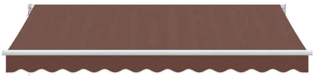 Toldo retrátil manual 350x250 cm castanho