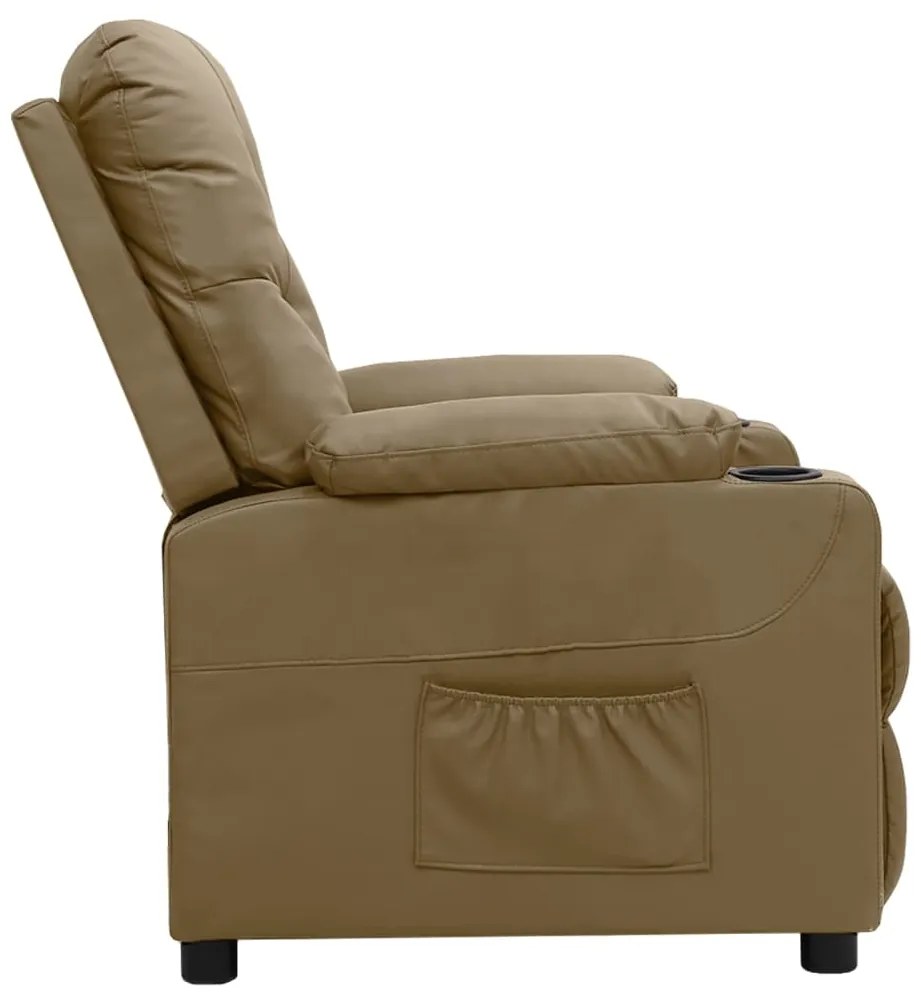 Poltrona reclinável couro artificial cor cappuccino