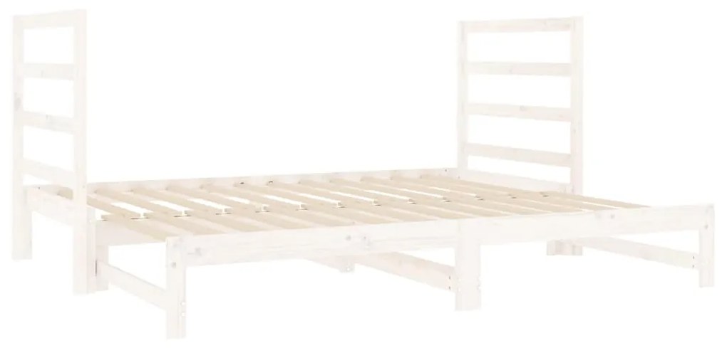 Estrutura sofá-cama de puxar 2x(90x190) cm pinho maciço branco