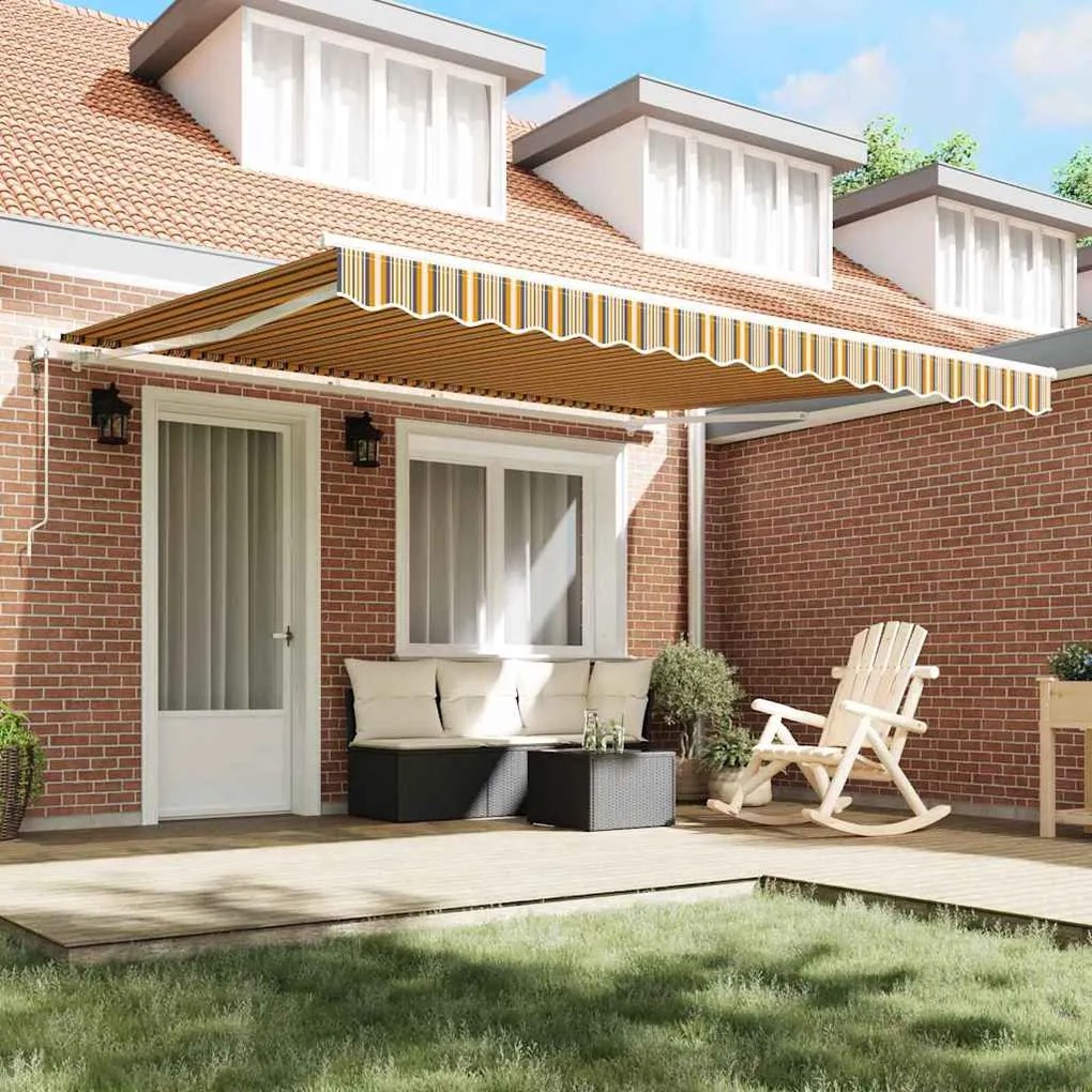 Toldo Retrátil Amarelo / cinza / branco 400 × 350 cm Multicolor