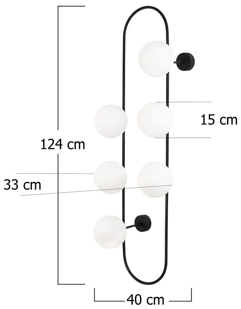 Candeeiro de Parede Abakus – Preto e Branco – 40 x 33 cm