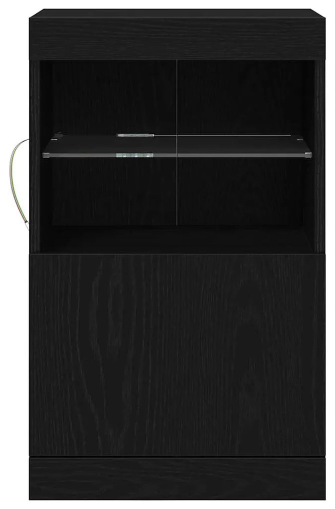 Buffet vidaXL com Luzes LED Carvalho Preto 41x37x67 cm