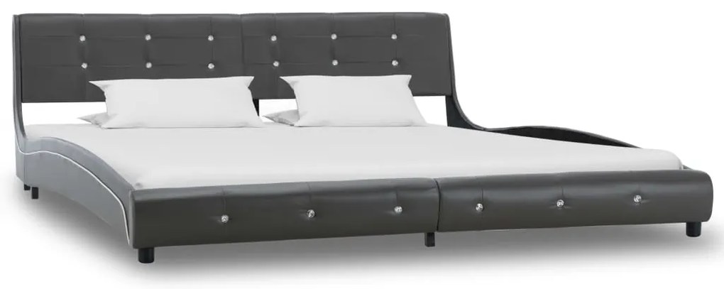 Estrutura de cama 180x200 cm couro artificial cinzento