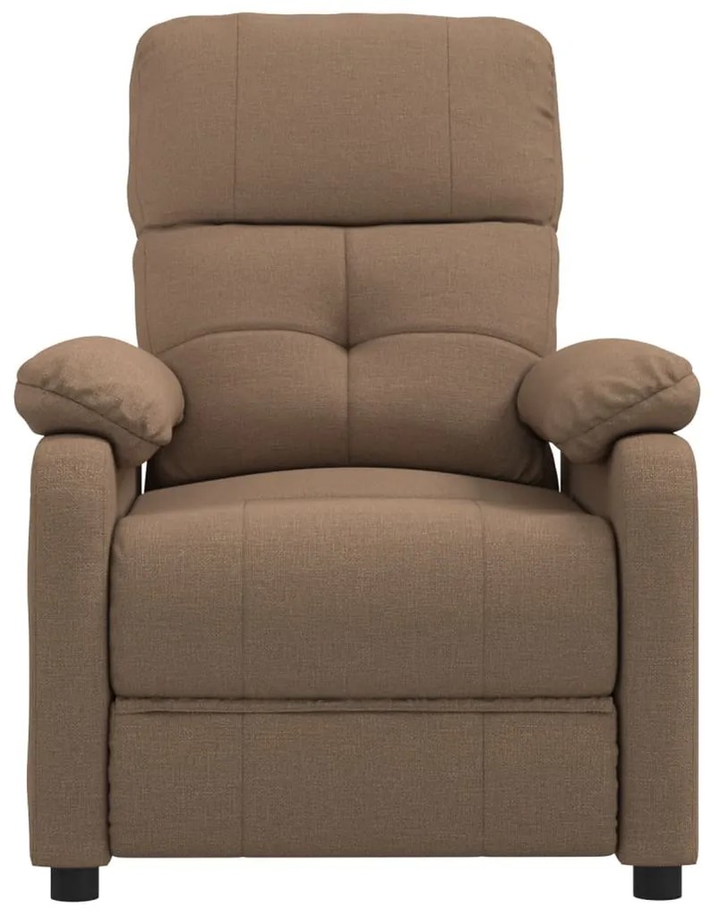 Poltrona de massagens reclinável tecido castanho