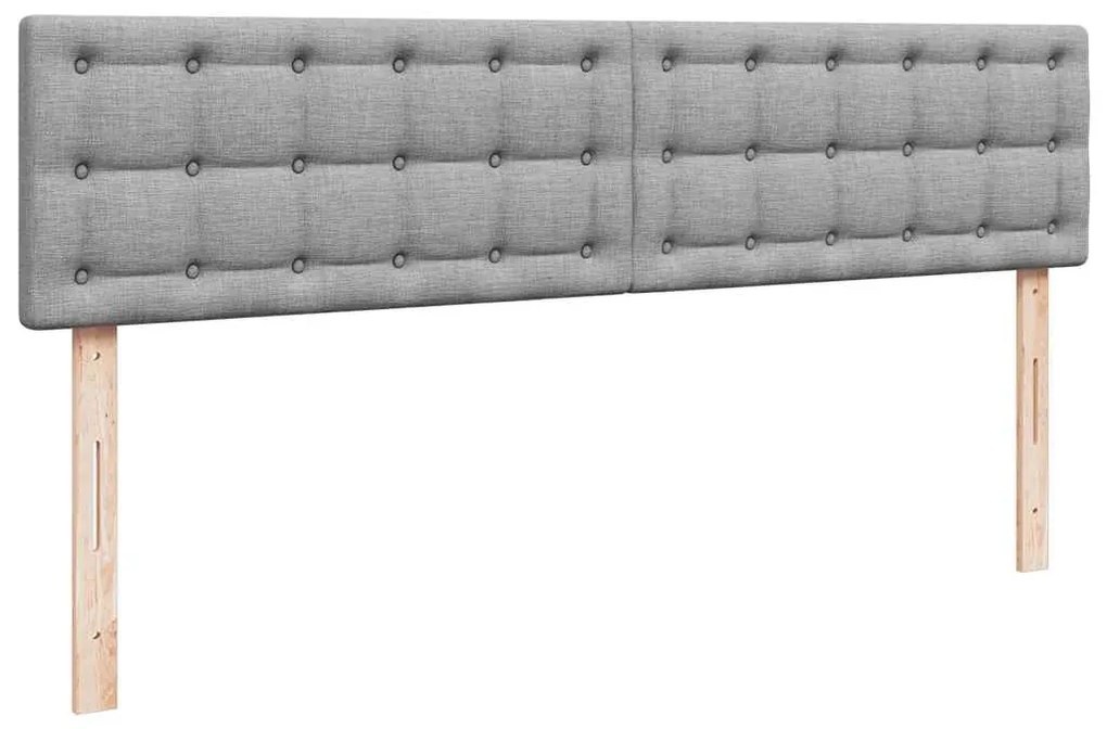 Cama otomana com colchão 160x200 cm tecido cinzento claro