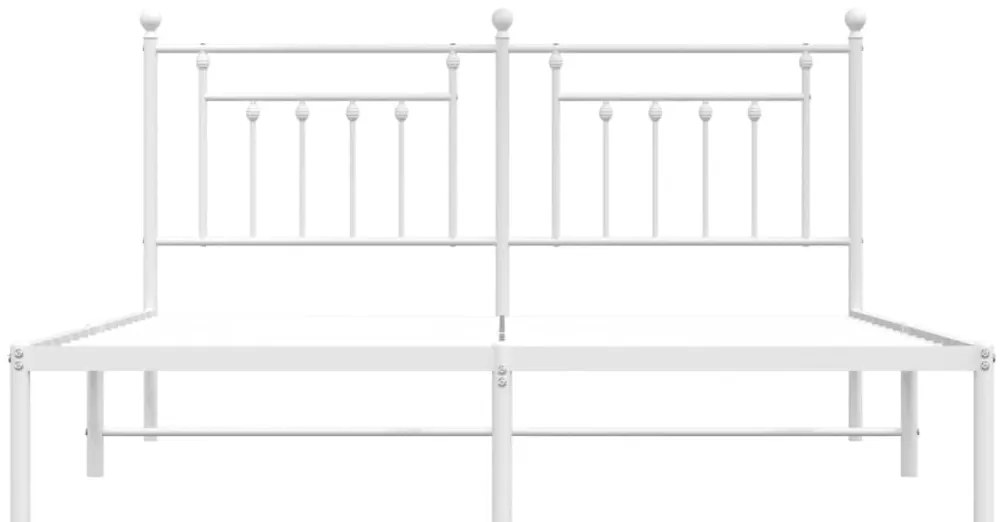 Estrutura de cama com cabeceira 160x200 cm metal branco