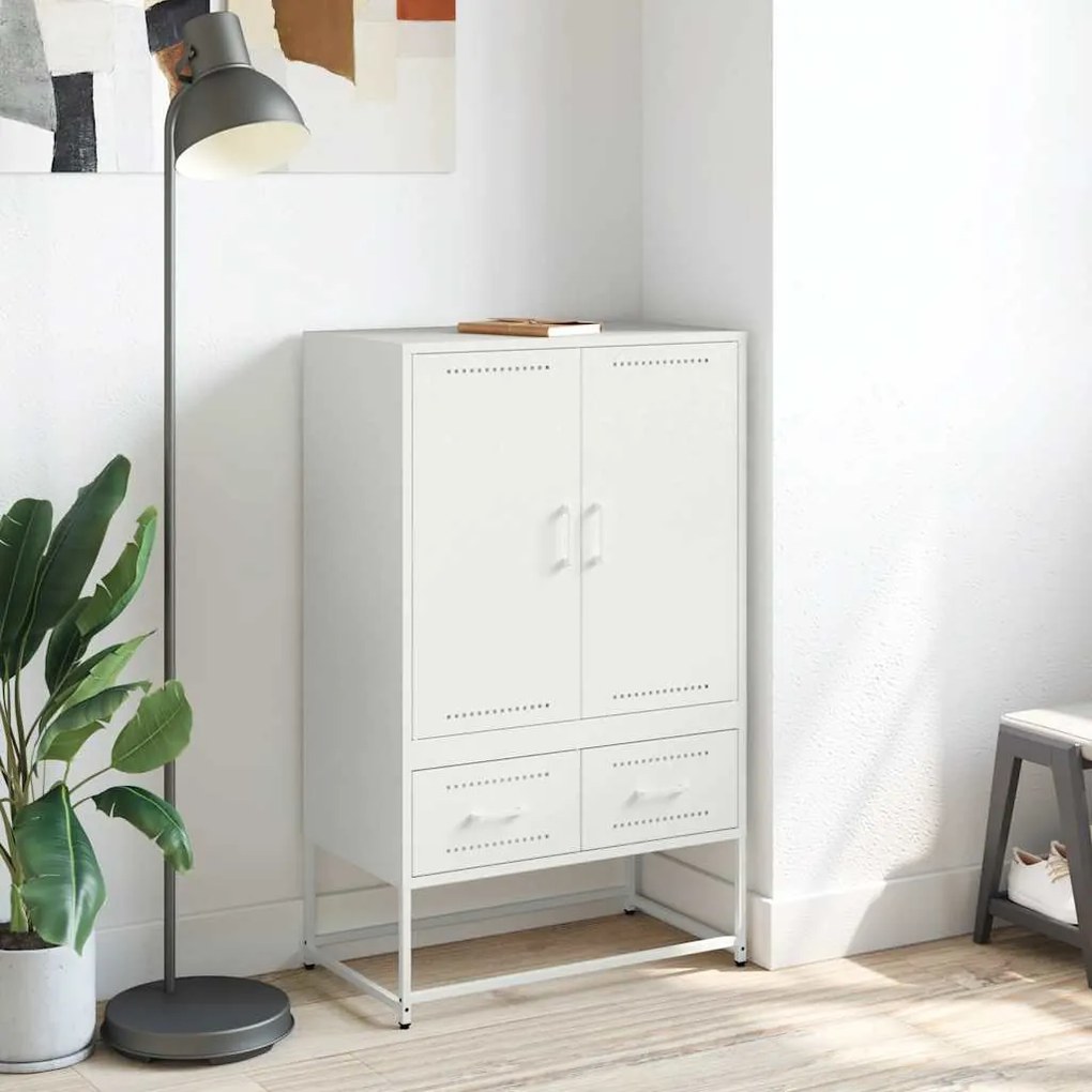 Móvel alto 68x39x111,5 cm aço branco