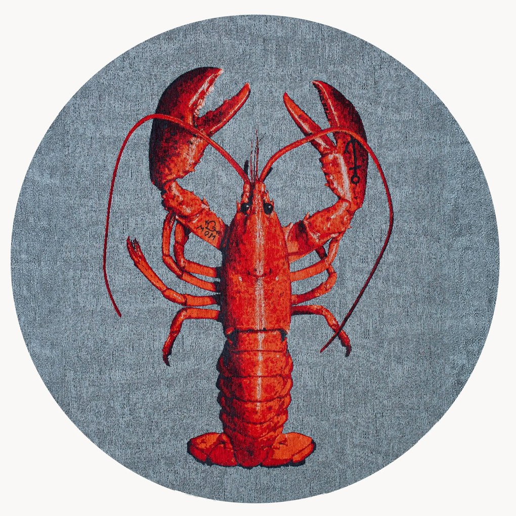 Tapete redondo jacquard de tecelagem plana Lobster