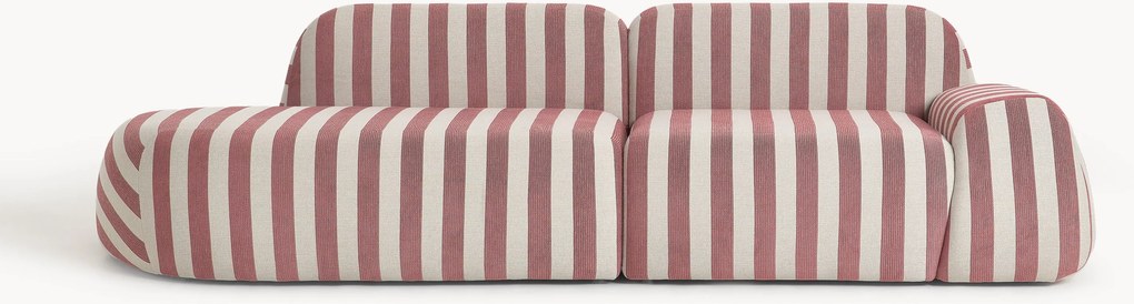 Módulo com chaise longue em teddy Wolke (3 lugares)