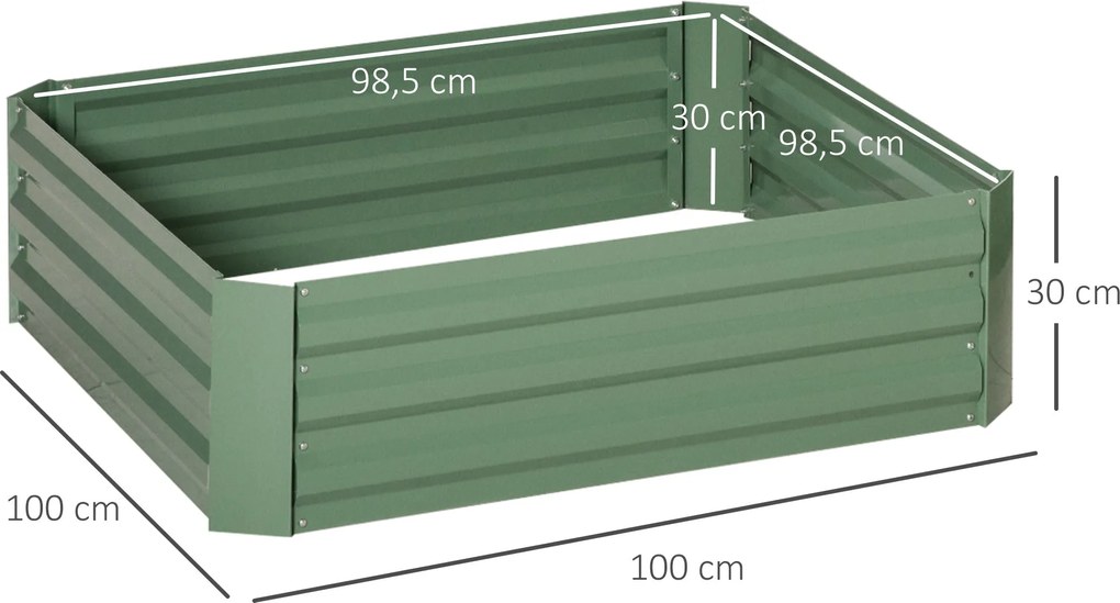 Conjunto de 2 Caixas de Plantio de Aço Caixa de Plantio Quadrada para