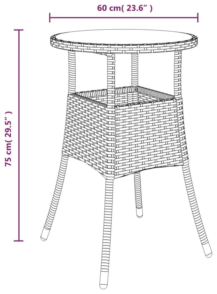 5 pcs conjunto jantar jardim c/ almofadões vime PE/acácia cinza