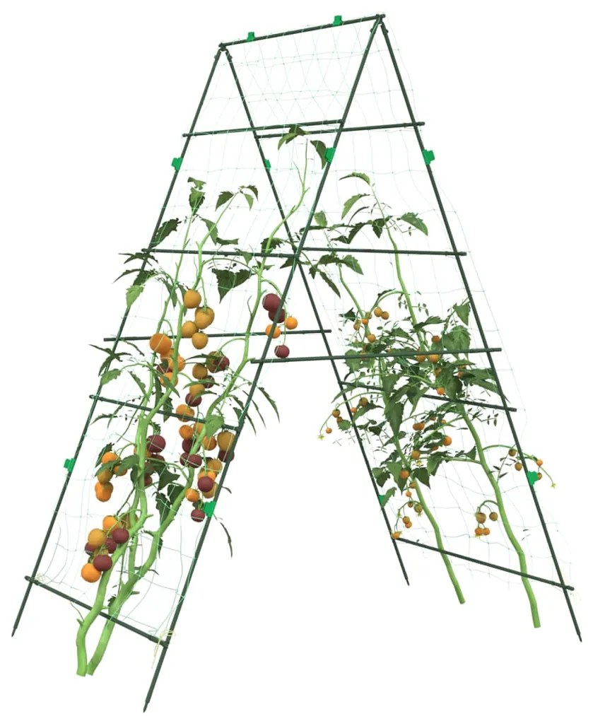 vidaXL Treliça de jardim para plantas trepadeiras estrutura em A aço