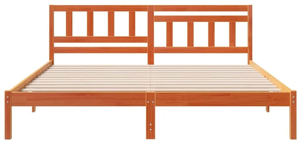Estrutura da Cama com cabeceira Castanho-mel 160 x 200 cm