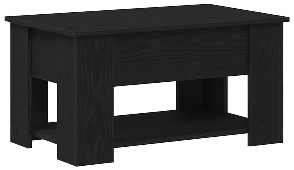 Mesa de Café em Carvalho Preto 79x49x41 cm Feita de Madeira Engenharia