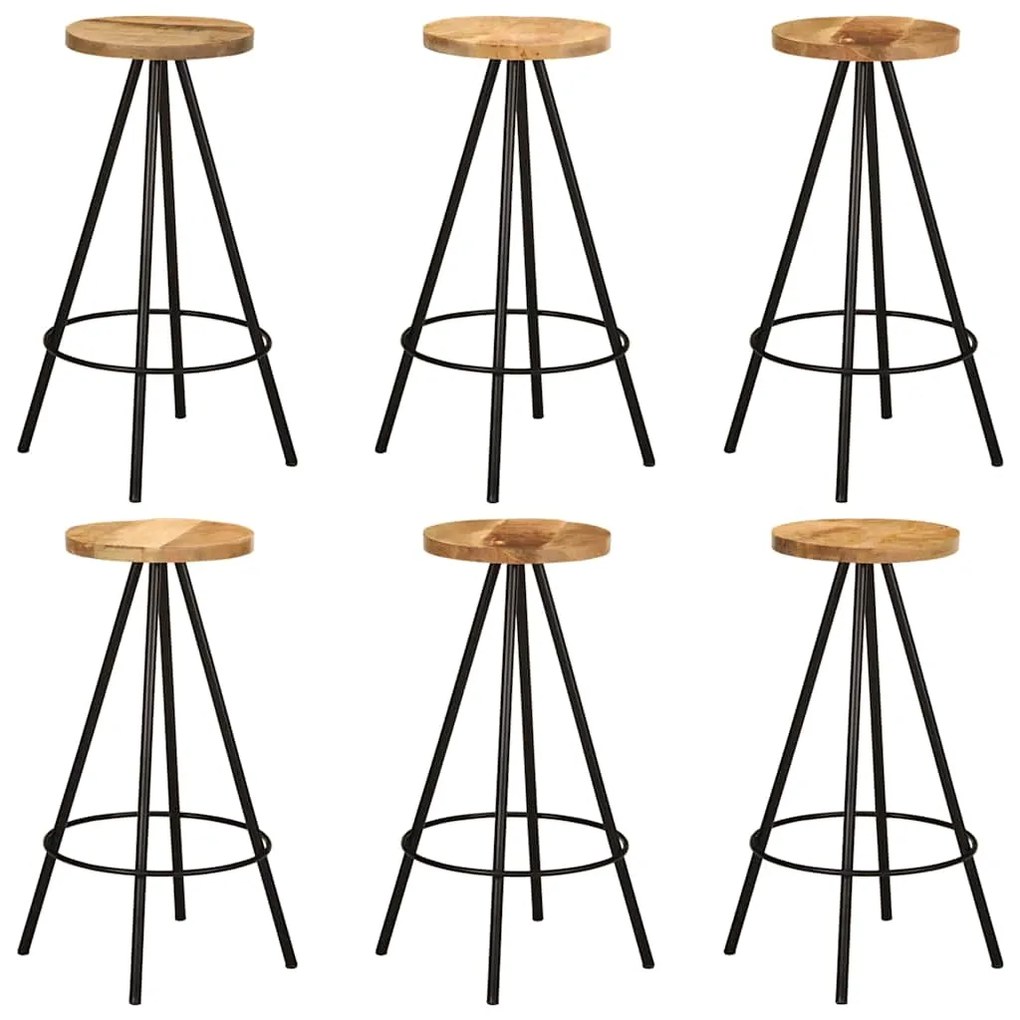 7 pcs conjunto de bar madeira de mangueira maciça