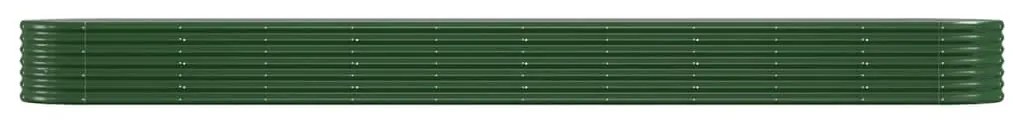 Canteiro elevado jardim 440x80x36 cm aço revestido a pó verde