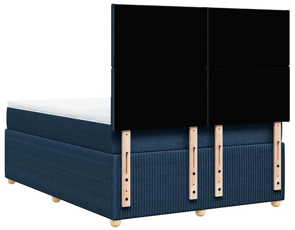 Cama com molas/colchão 160x200 cm tecido azul