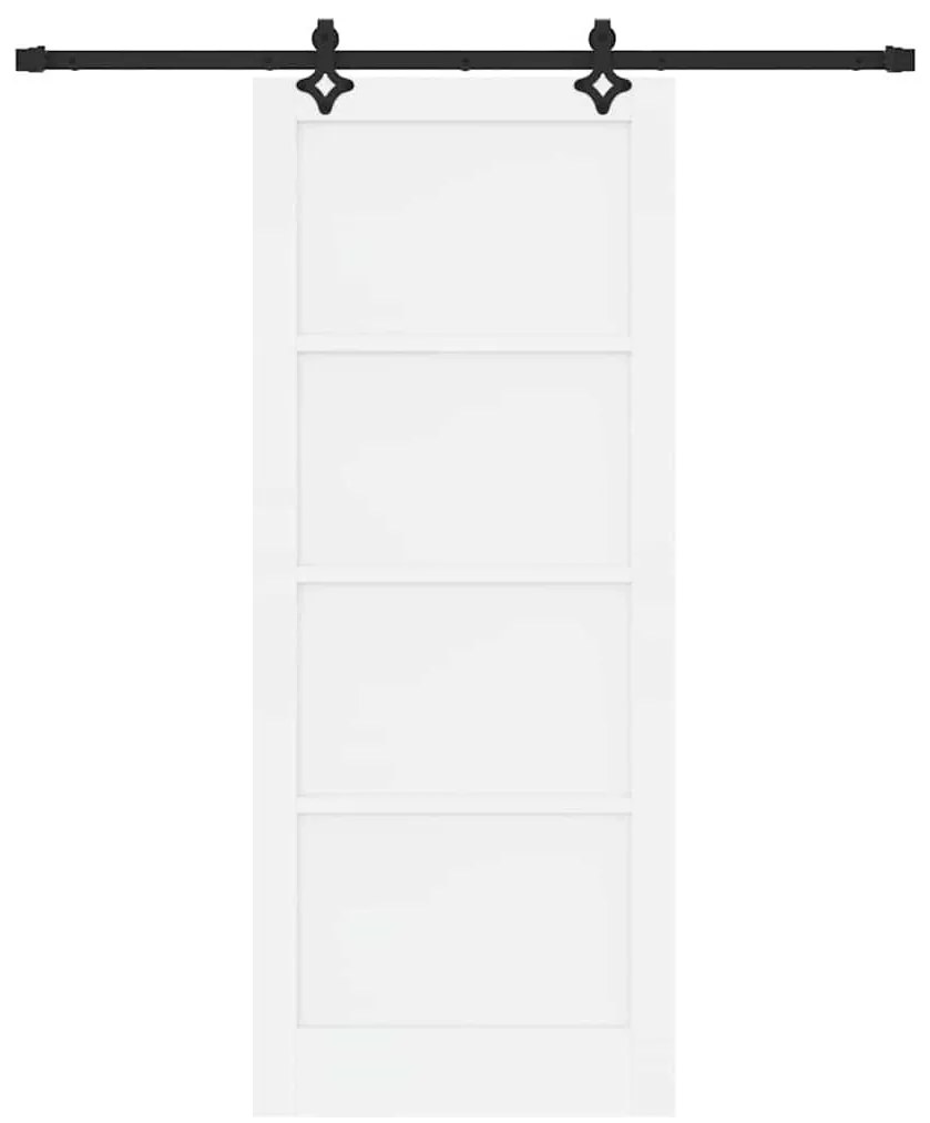Porta Deslizante vidaXL com Conjunto de Ferragens Branca 86x211 cm Mad