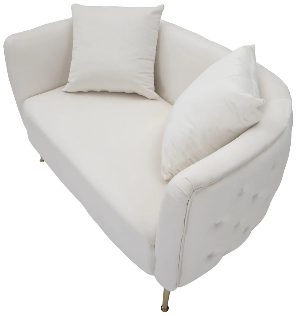 SOFÁ BUCAREST 127X74X73 CM CREME E DOURADO