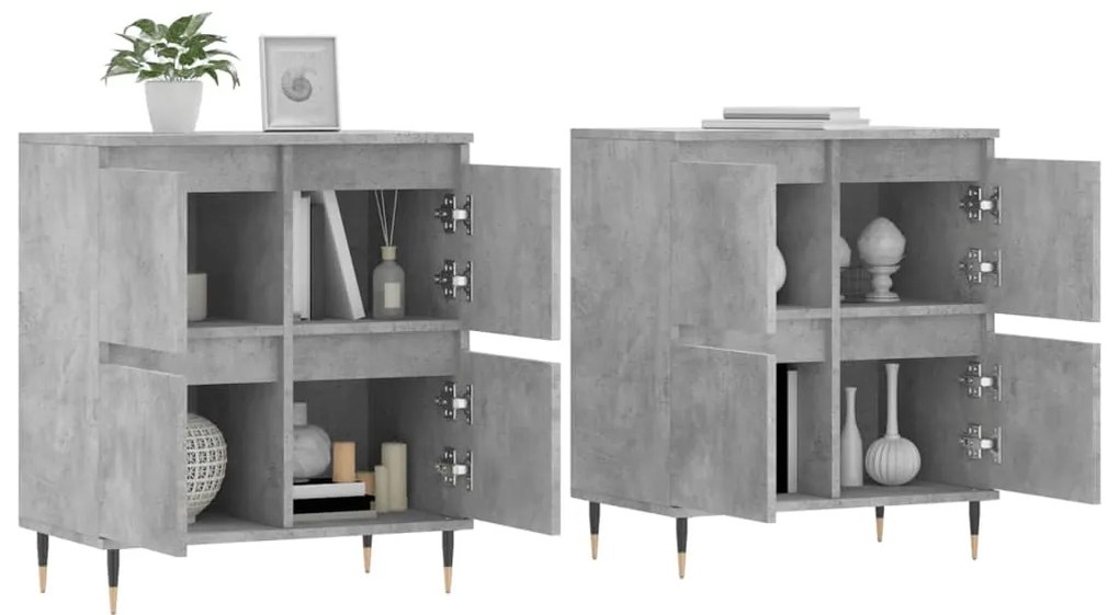 Aparadores 2 pcs derivados de madeira cinzento cimento