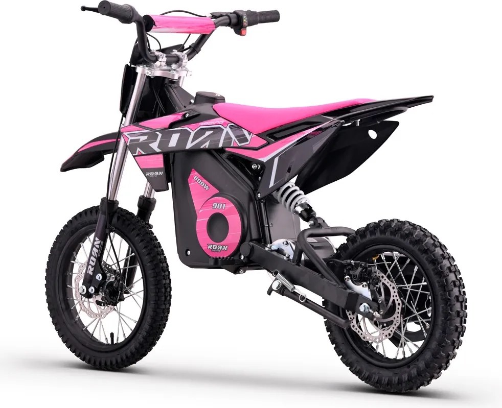Mini moto elétrica para crianças 800W ROAN 901 36V 12/10" velocidade máxima de até 25 km/h Com Limitador Rosa