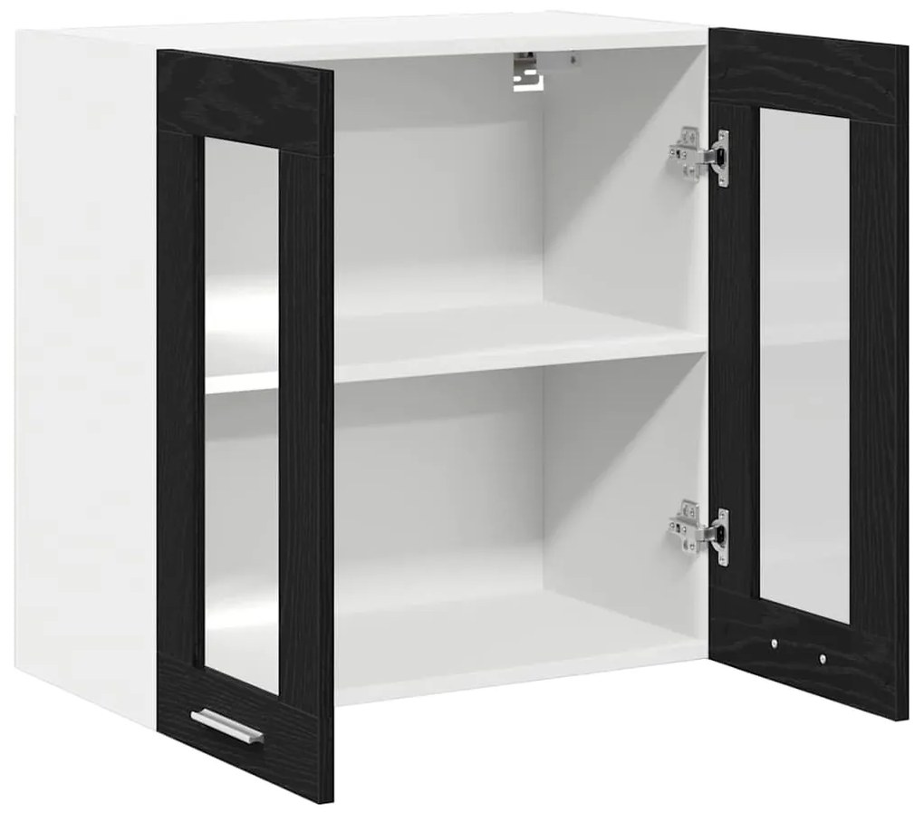Cabide de Vidro Suspenso em Carvalho Preto - 60x31x60 cm, Feito de Mad