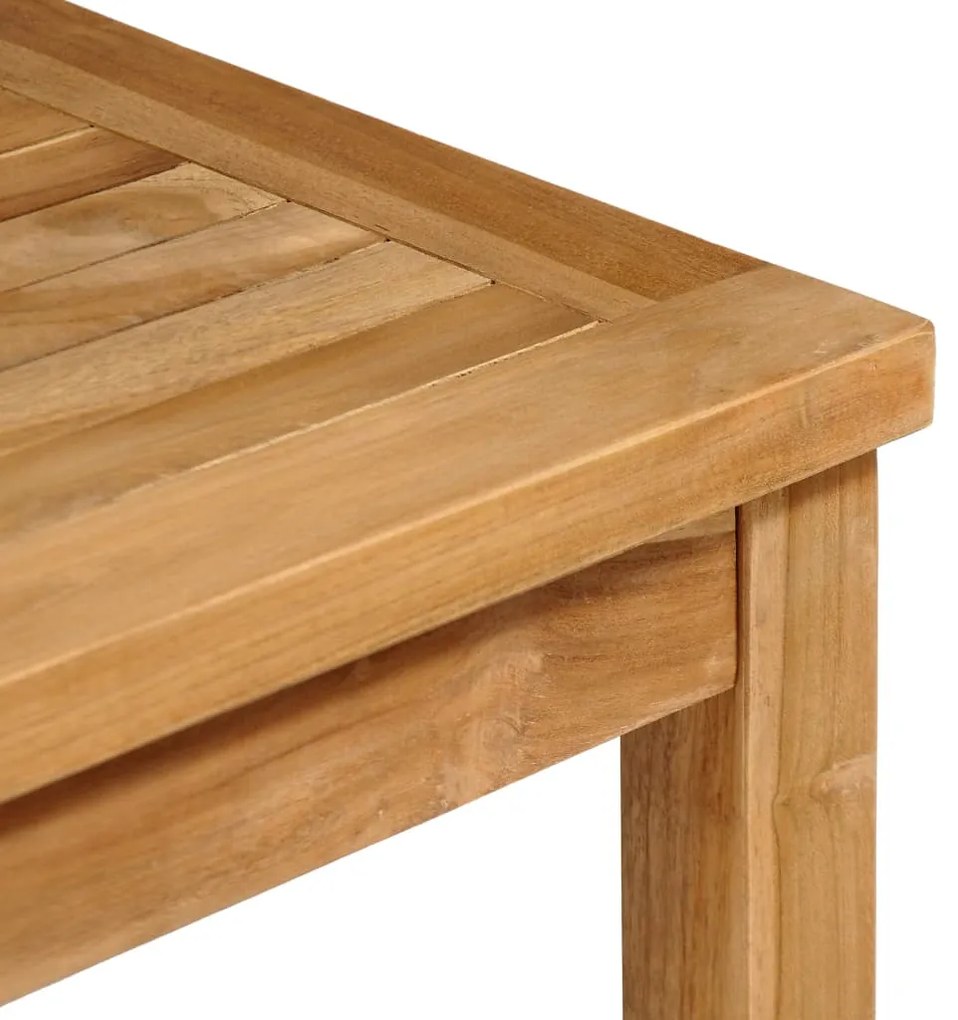 3 pcs conjunto de jantar p/ jardim madeira de teca maciça