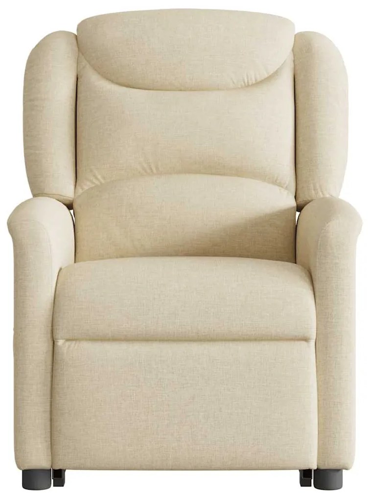 Poltrona elétrica elevatória massagens tecido creme