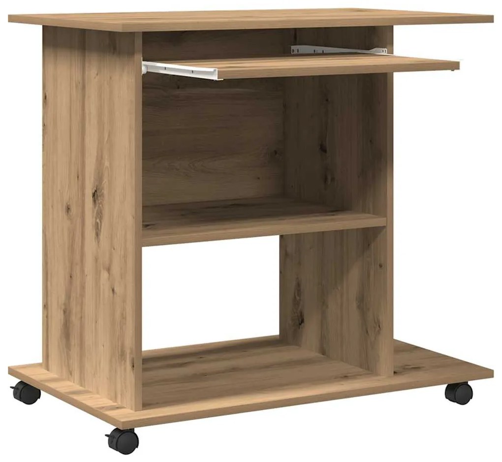 Mesa para computador carvalho artesanal 80x50x75 cm