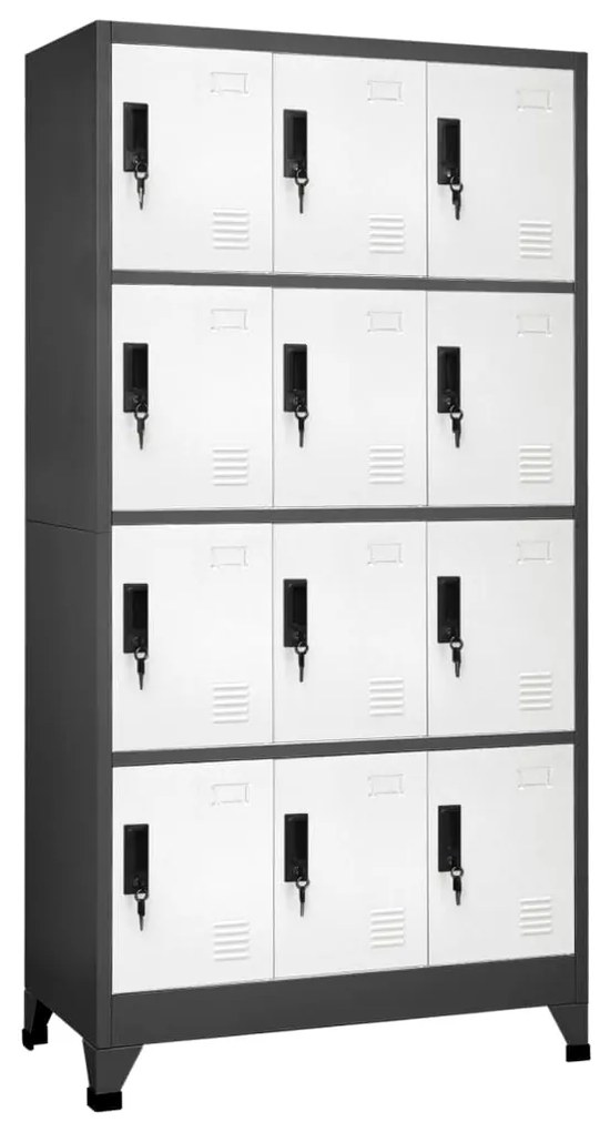 Cacifo aço 90x45x180 cm antracite e branco