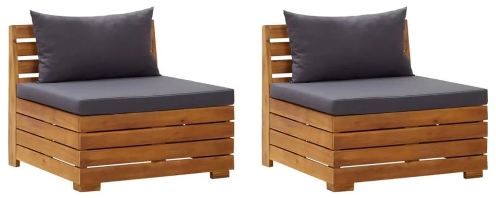 vidaXL Sofá de jardim 2 lugares c/ almofadões madeira de acácia maciça