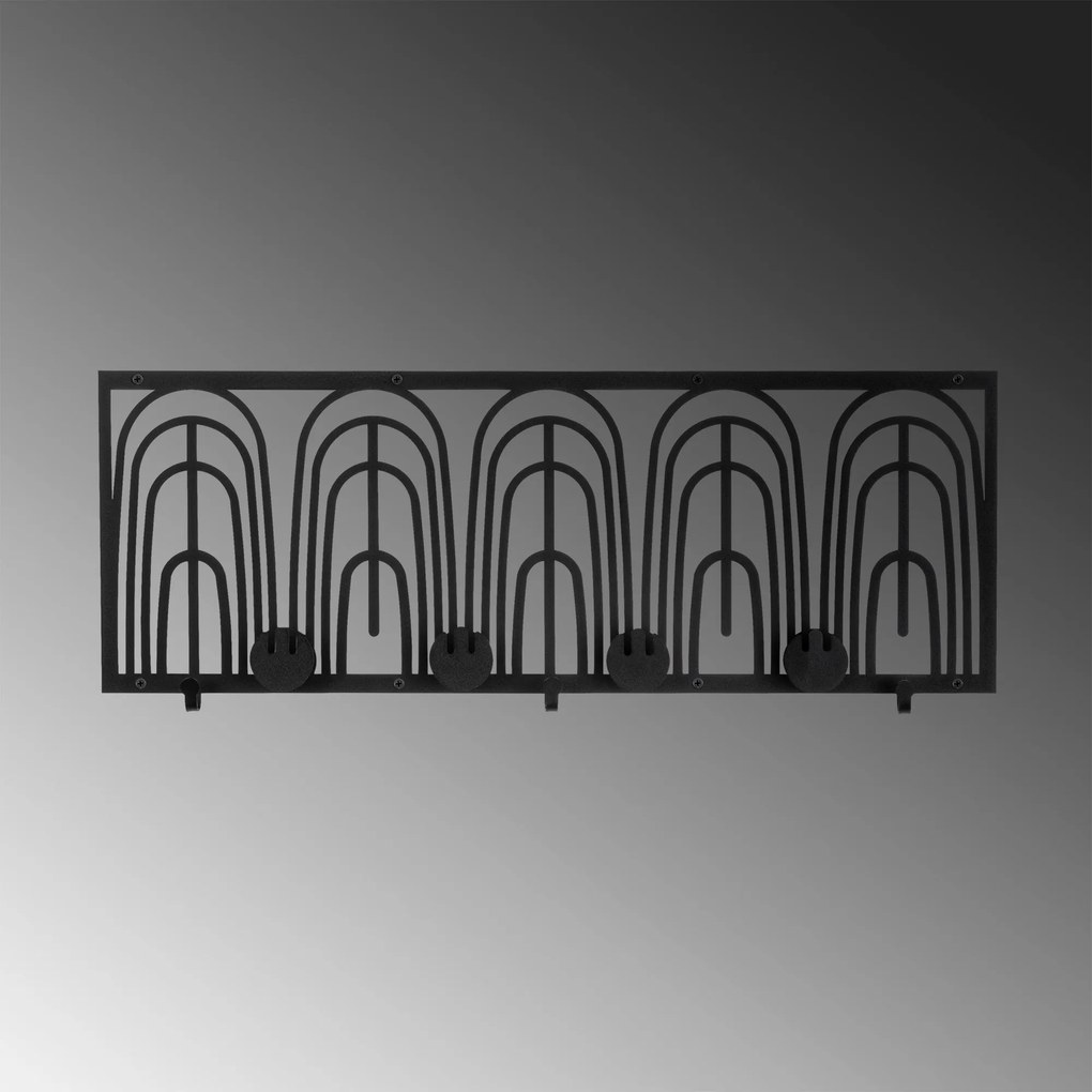 Gancho de Parede em Metal Dönence WSH-013 – Preto – 70 x 3 x 27 cm