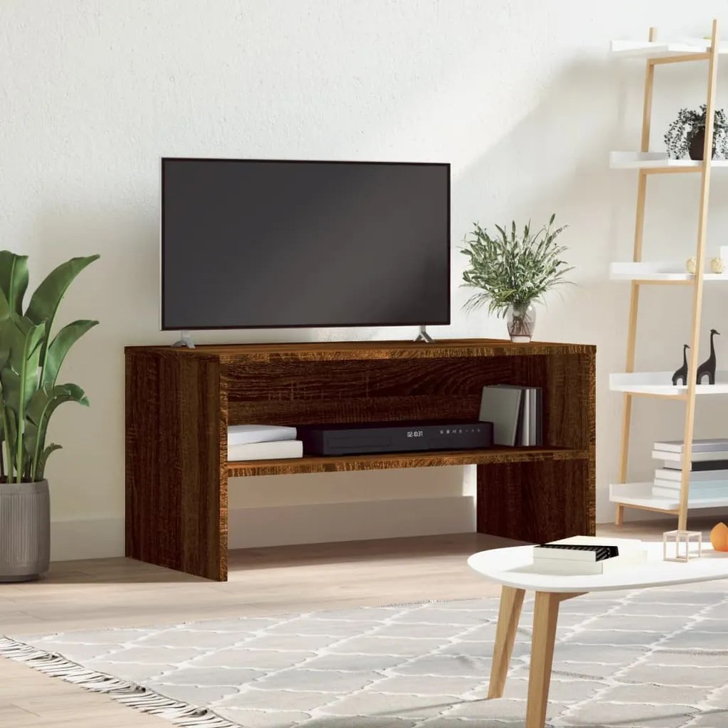 vidaXL Móvel de TV 80x40x40 cm derivados de madeira carvalho castanho