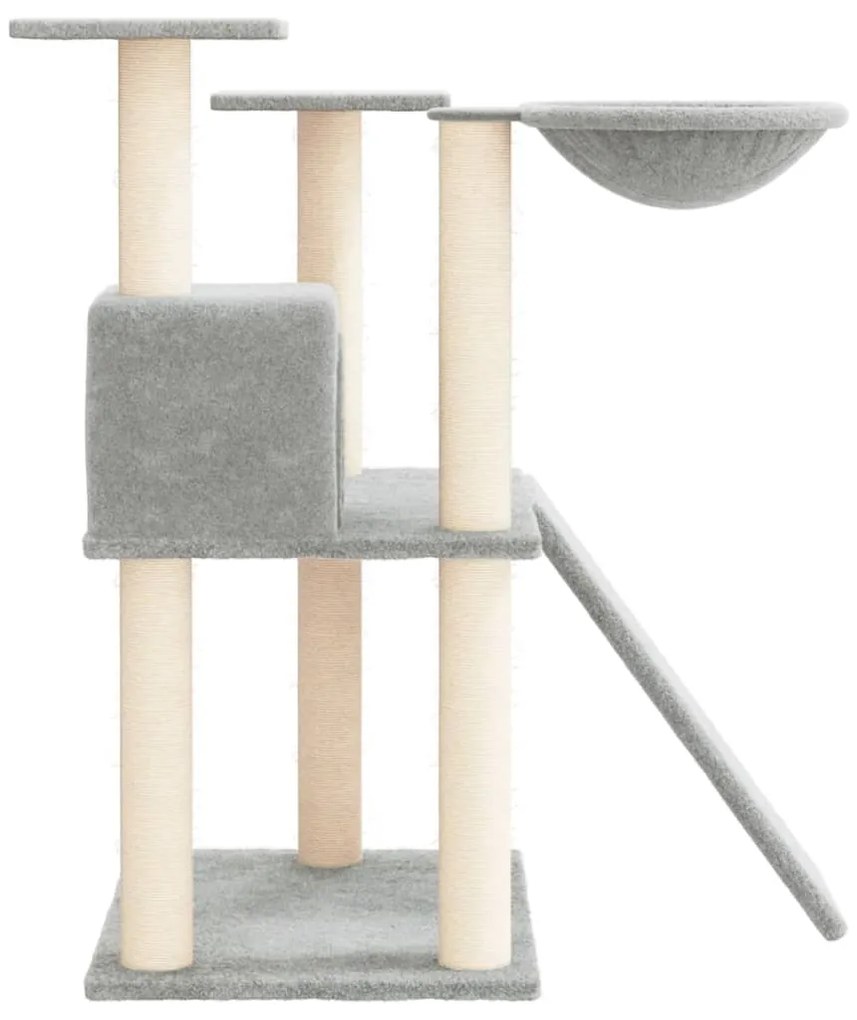 Árvore p/ gatos c/ postes arranhadores sisal 83 cm cinza-claro