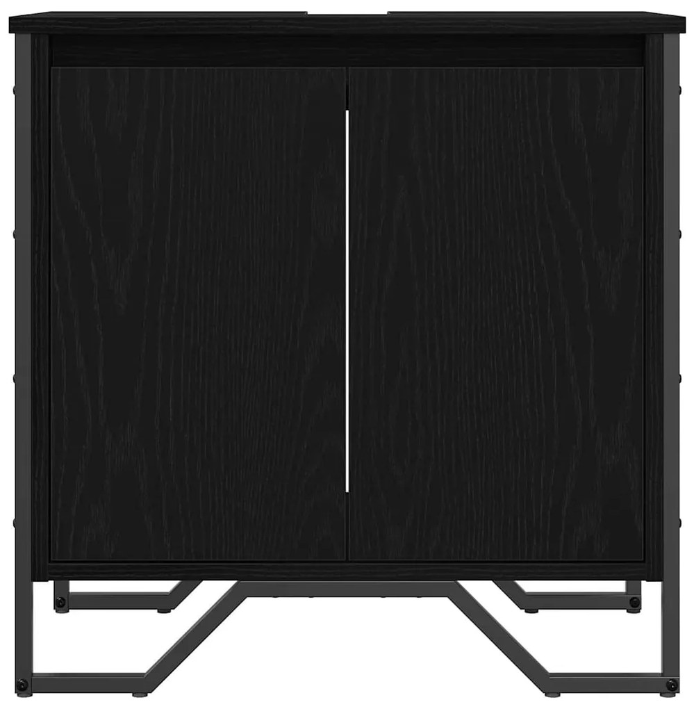 Armário para Lavatório de Casa de Banho Carvalho Preto 60x35x60 cm Mad