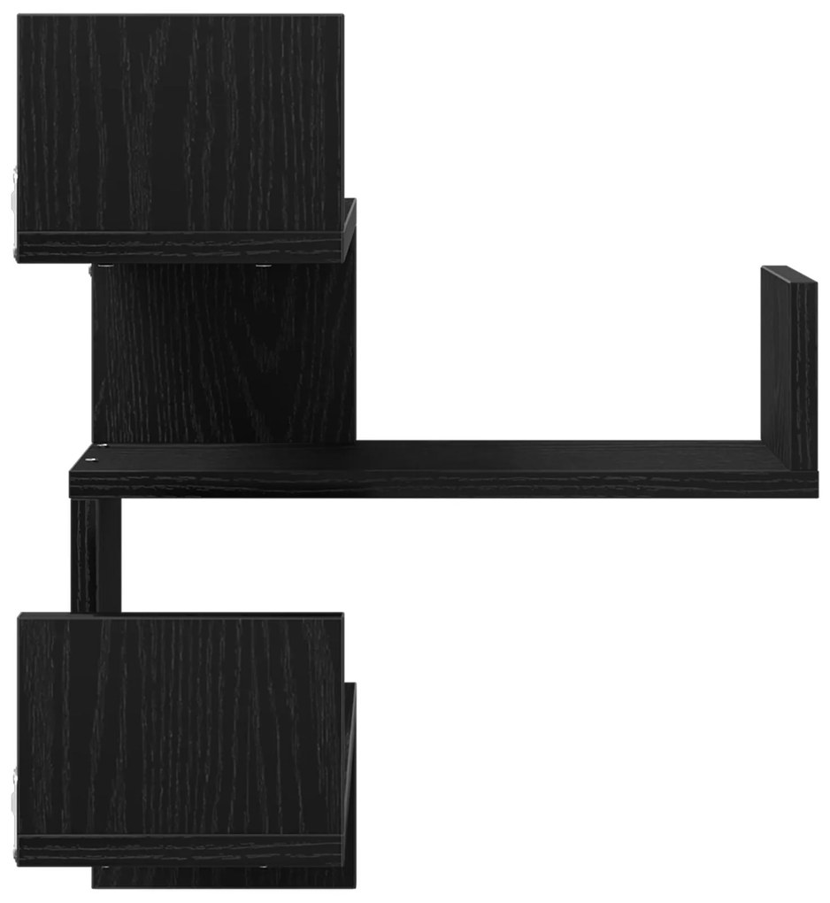 Conjuntos de Prateleiras de Parede vidaXL 2 pcs Carvalho Preto 40x40x4