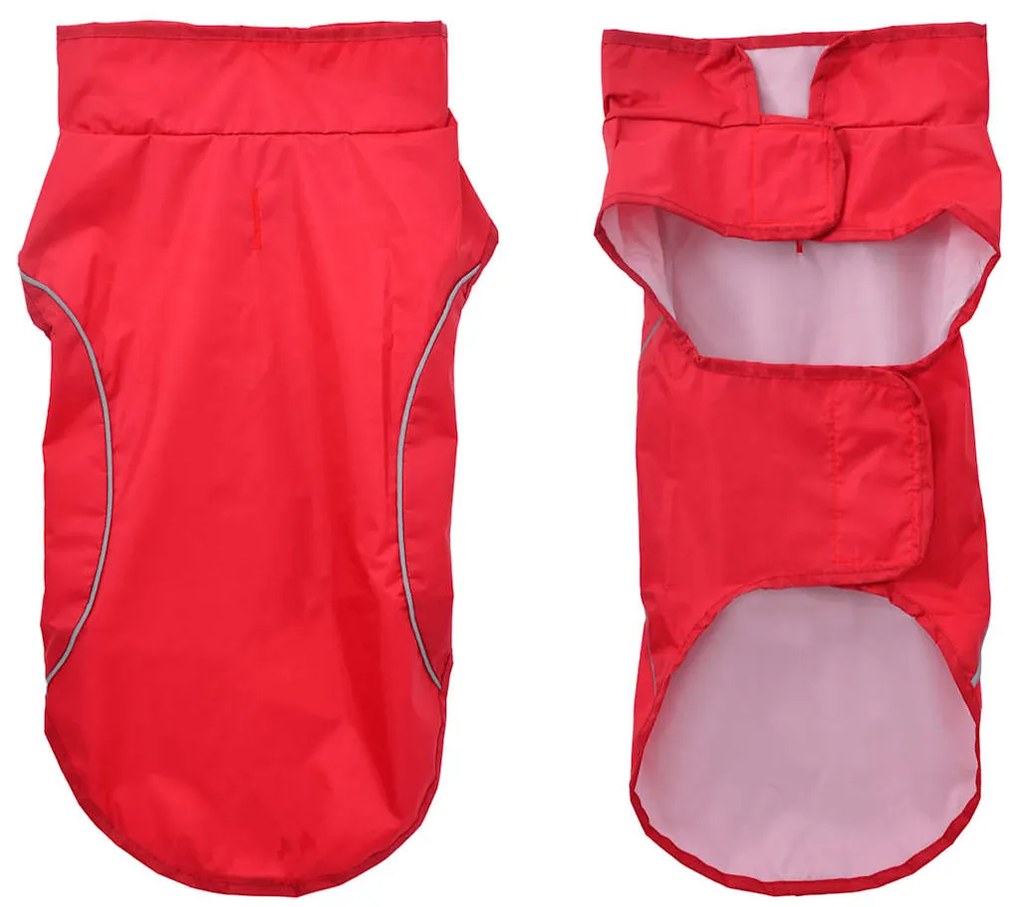 Capa de chuva para cães com tiras reflectoras vermelho M