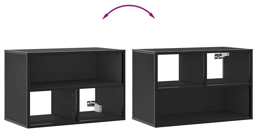 Móvel para TV 60x31x39,5 cm derivados de madeira/metal preto