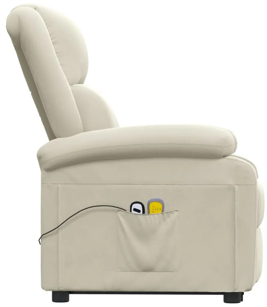 Poltrona de massagens veludo cor creme