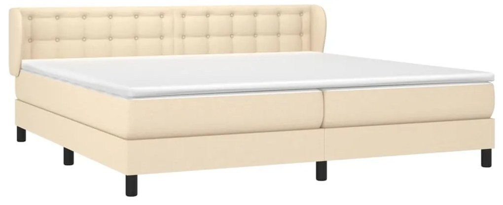 Cama com molas/colchão 200x200 cm tecido cor creme