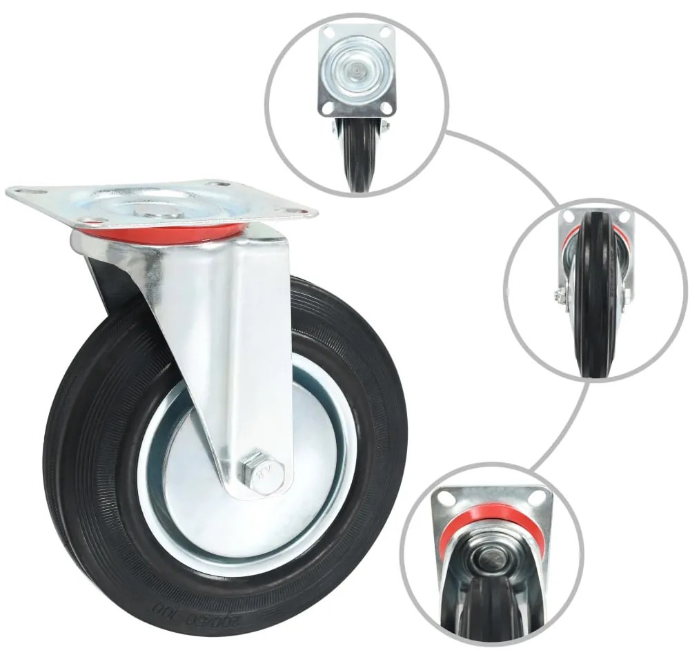 Rodas giratórias 4 pcs 200 mm