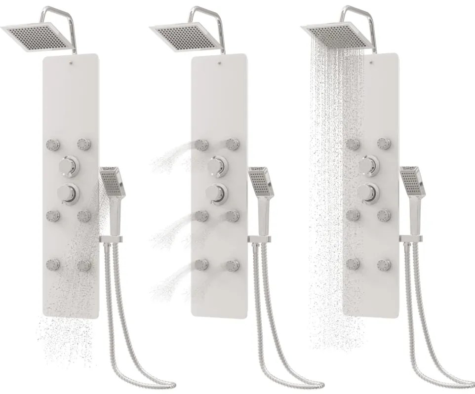 Coluna de duche vidro 25x47,5x130 cm branco