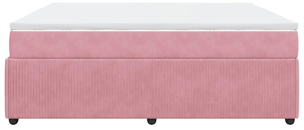 Cama com molas/colchão 180x200 cm veludo rosa