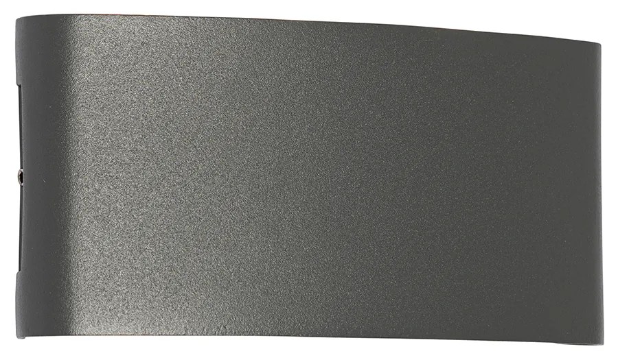 Candeeiro de parede exterior cinzento escuro com LED 6 luzes IP54 - Silly Moderno