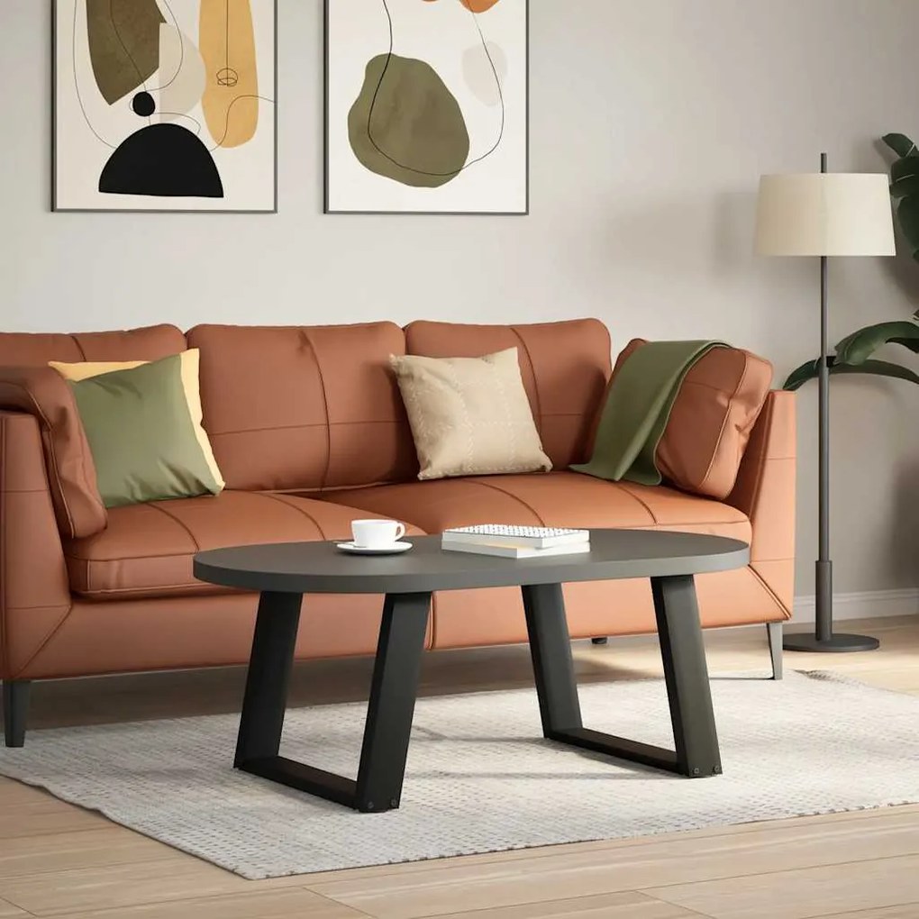 Pés para mesa de centro em formato de U, 2 peças, preto, 60x (42-43) c