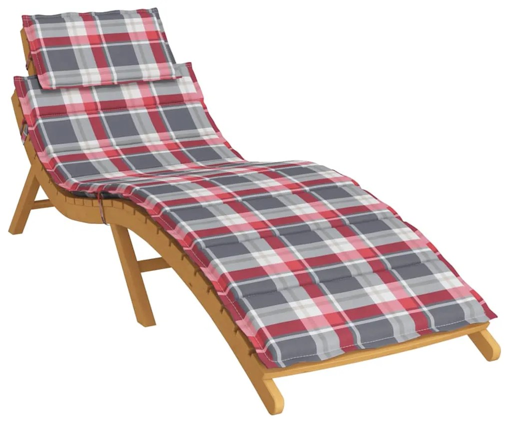 Almofadão p/ espreguiçadeira tecido oxford xadrez vermelho