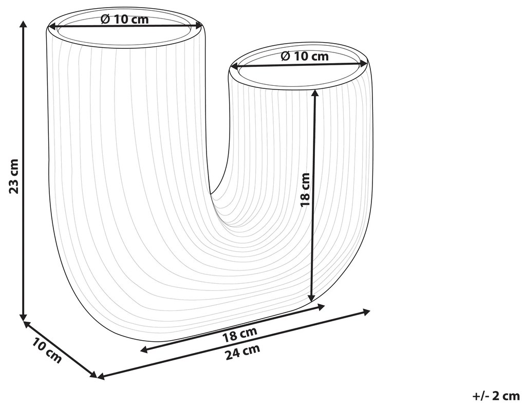 Vaso de cerâmica grés branca 23 cm MITILINI Beliani